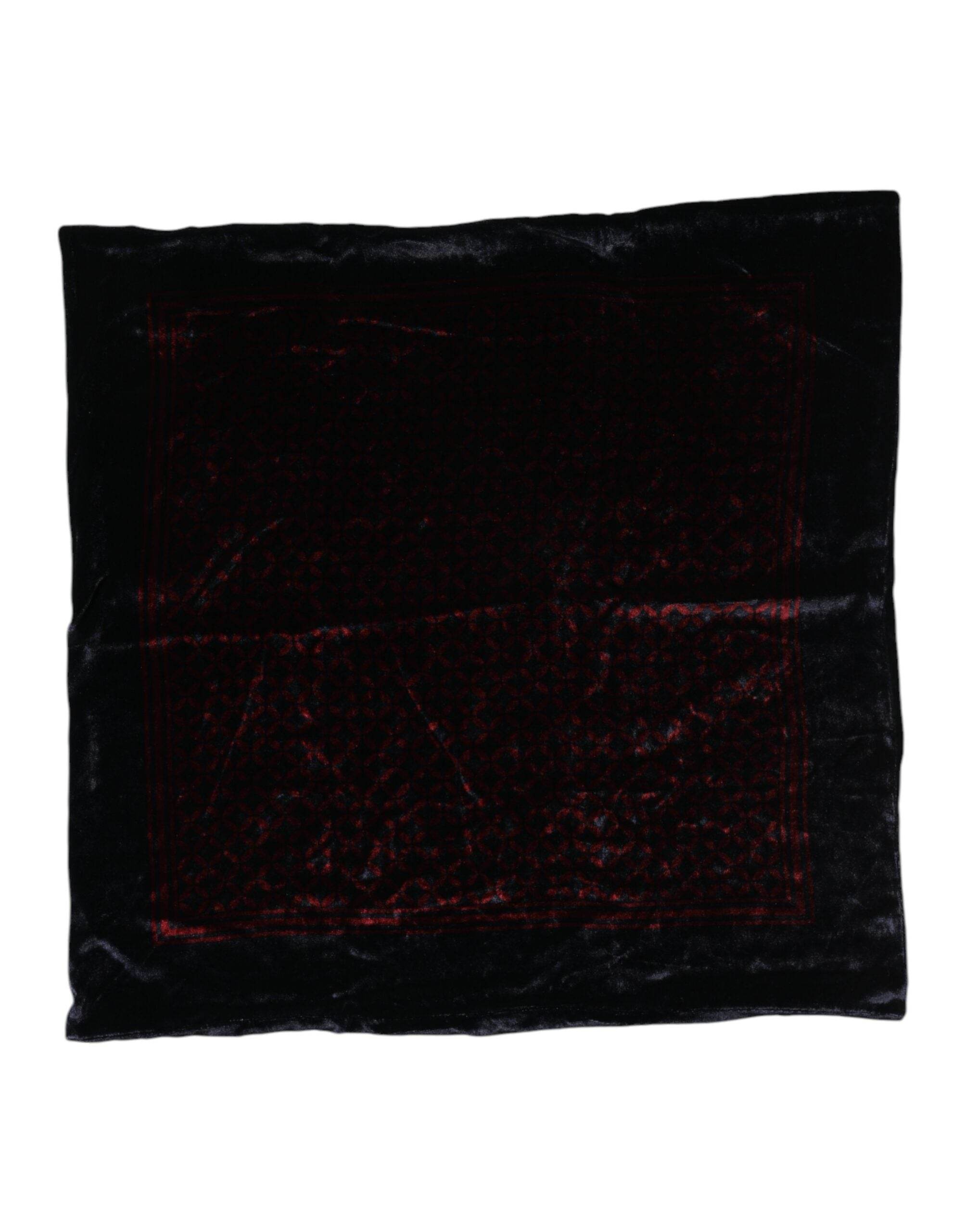 Dolce & Gabbana Black Red Viscose Square Men Foulard Scarf - Hilstor
