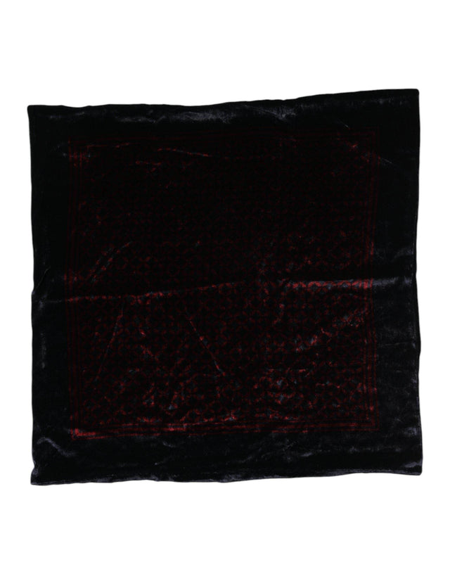 Dolce & Gabbana Black Red Viscose Square Men Foulard Scarf - Hilstor