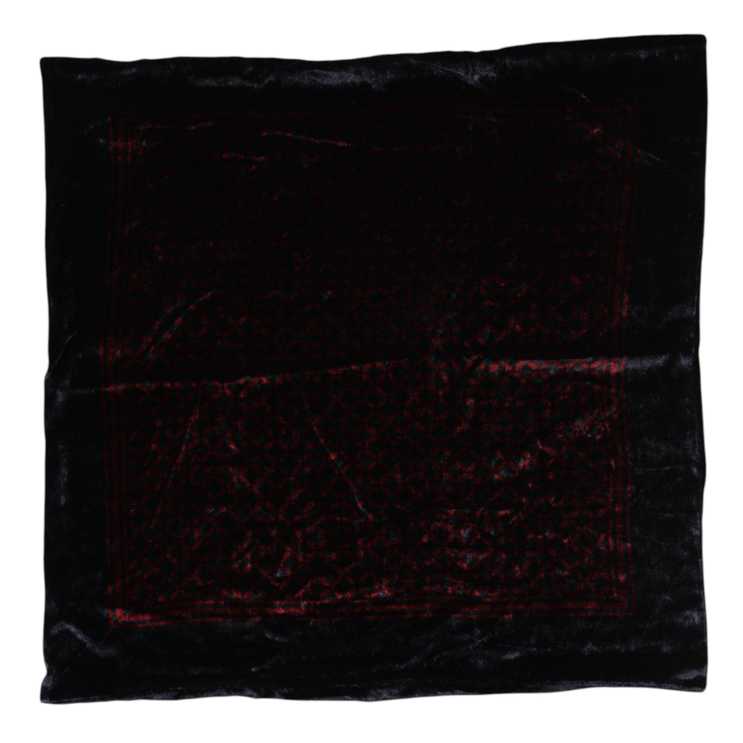 Dolce & Gabbana Black Red Viscose Square Men Foulard Scarf - Hilstor