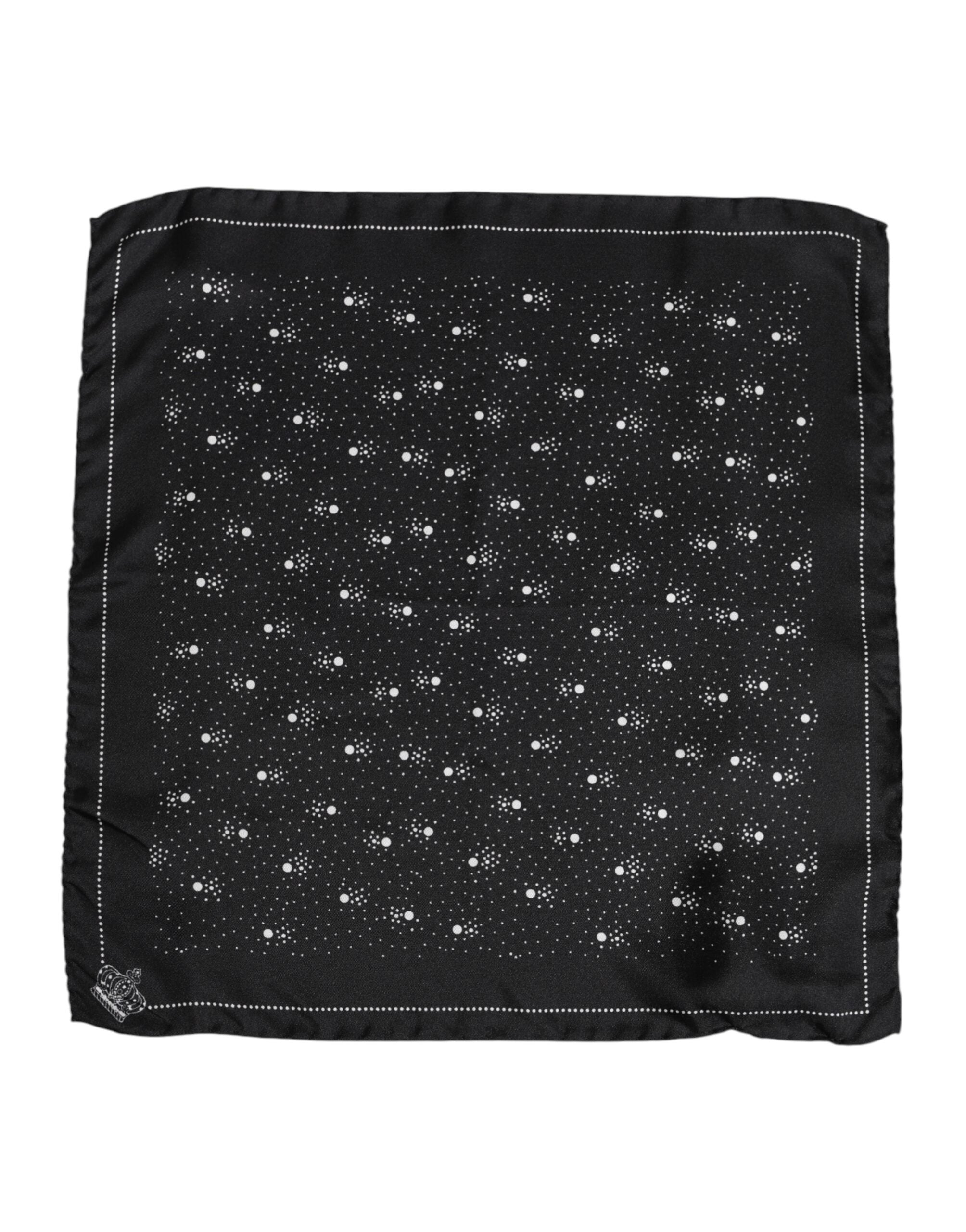 Dolce &amp; Gabbana Sort/Hvidt Printet Firkantet Herre Foulard Halstørklæde