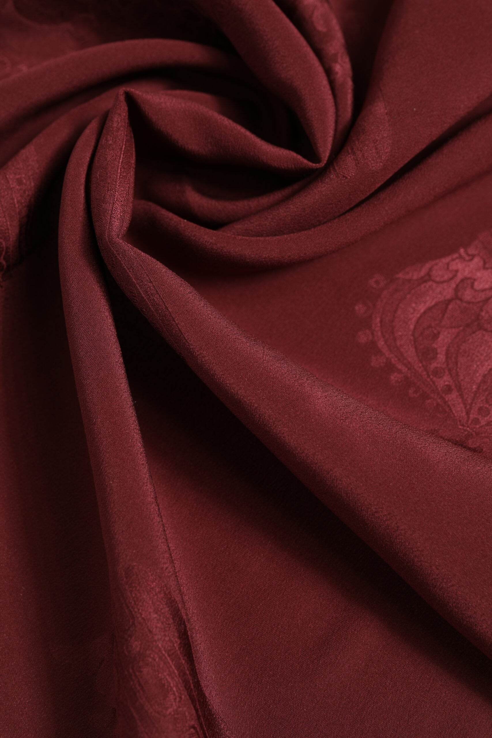 Dolce & Gabbana Maroon Silk Crown Square Men Foulard Scarf - Hilstor