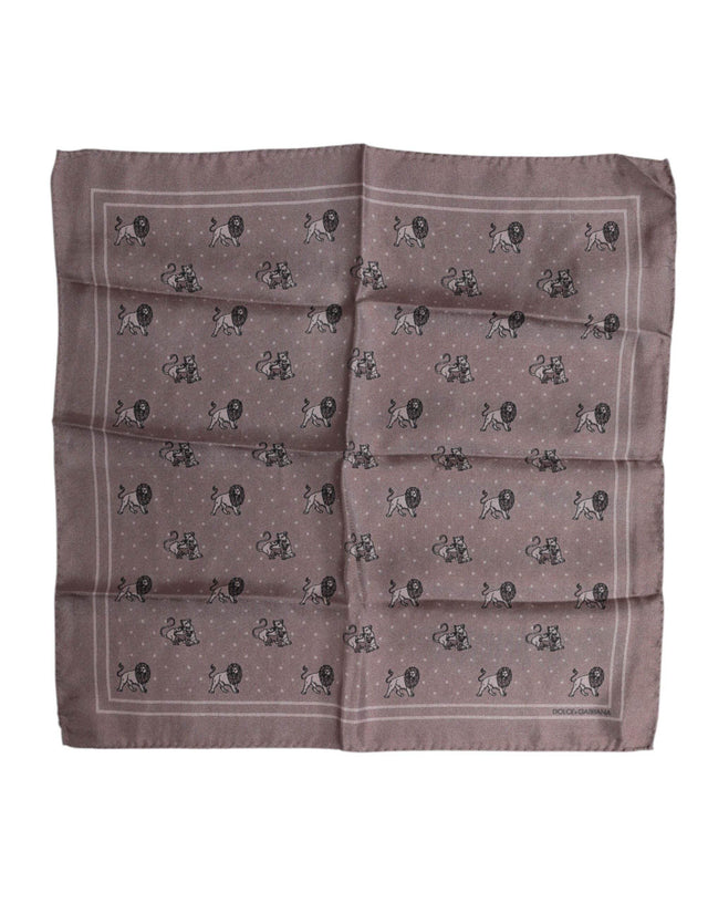 Dolce & Gabbana Brown Animal Print Square Foulard Scarf - Hilstor
