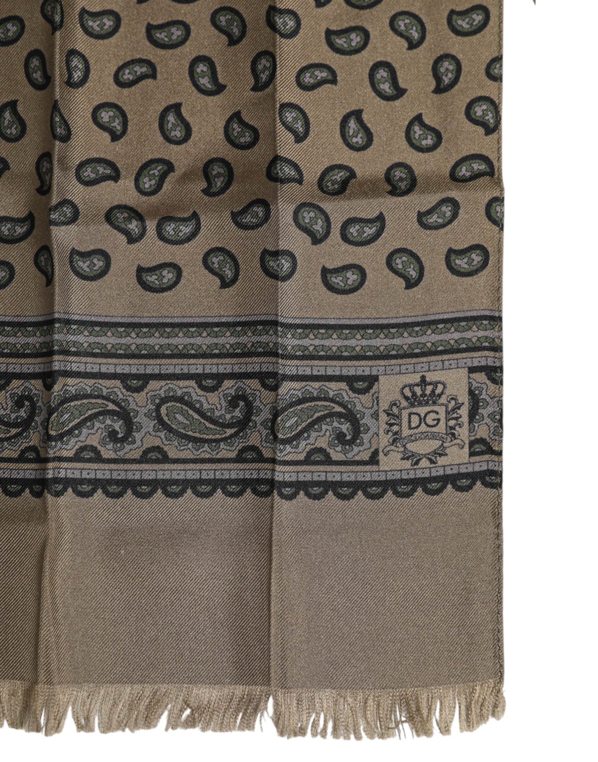 Dolce & Gabbana Brown Printed Neck Warmer Men Foulard Scarf - Hilstor