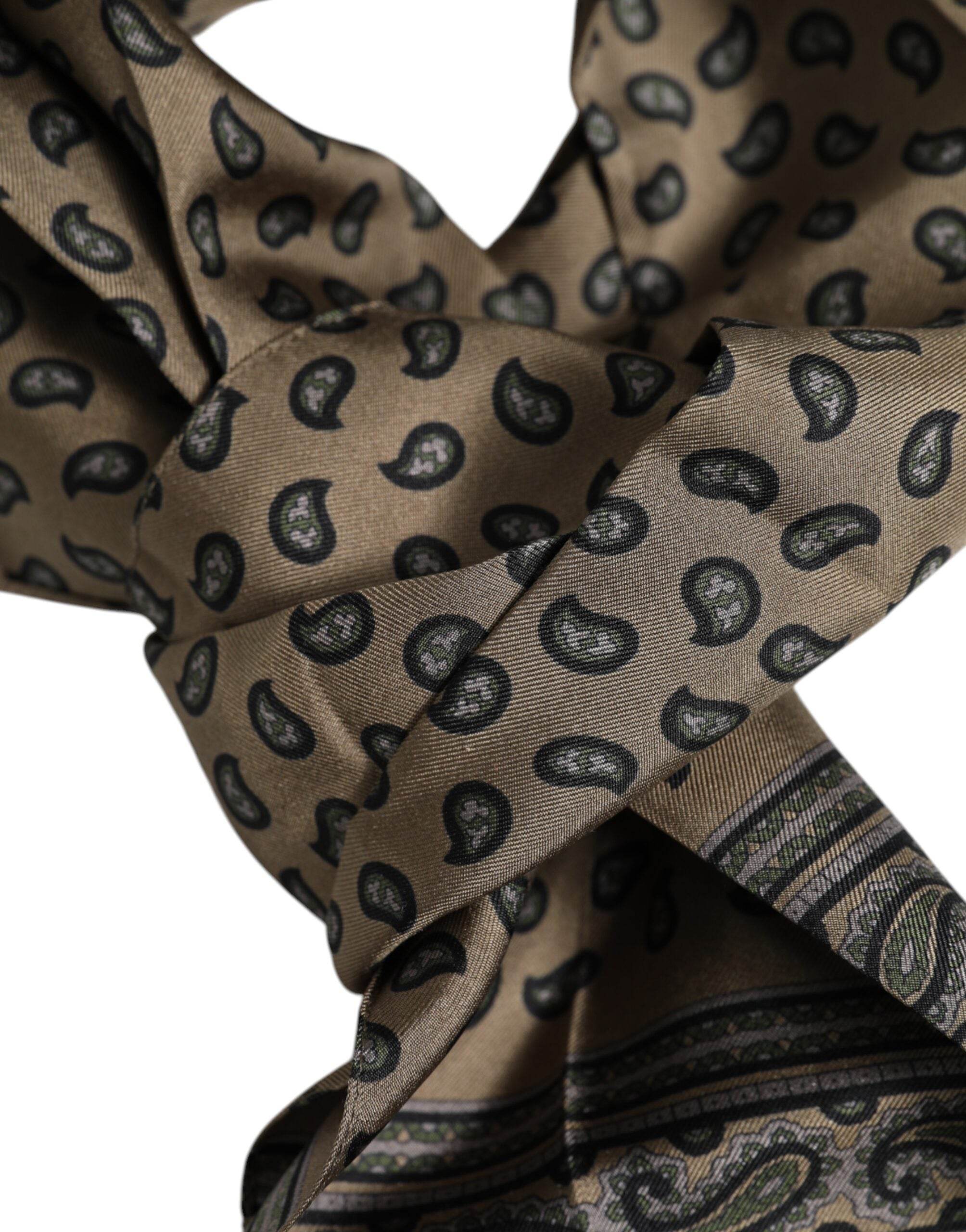 Dolce & Gabbana Brown Printed Neck Warmer Men Foulard Scarf - Hilstor