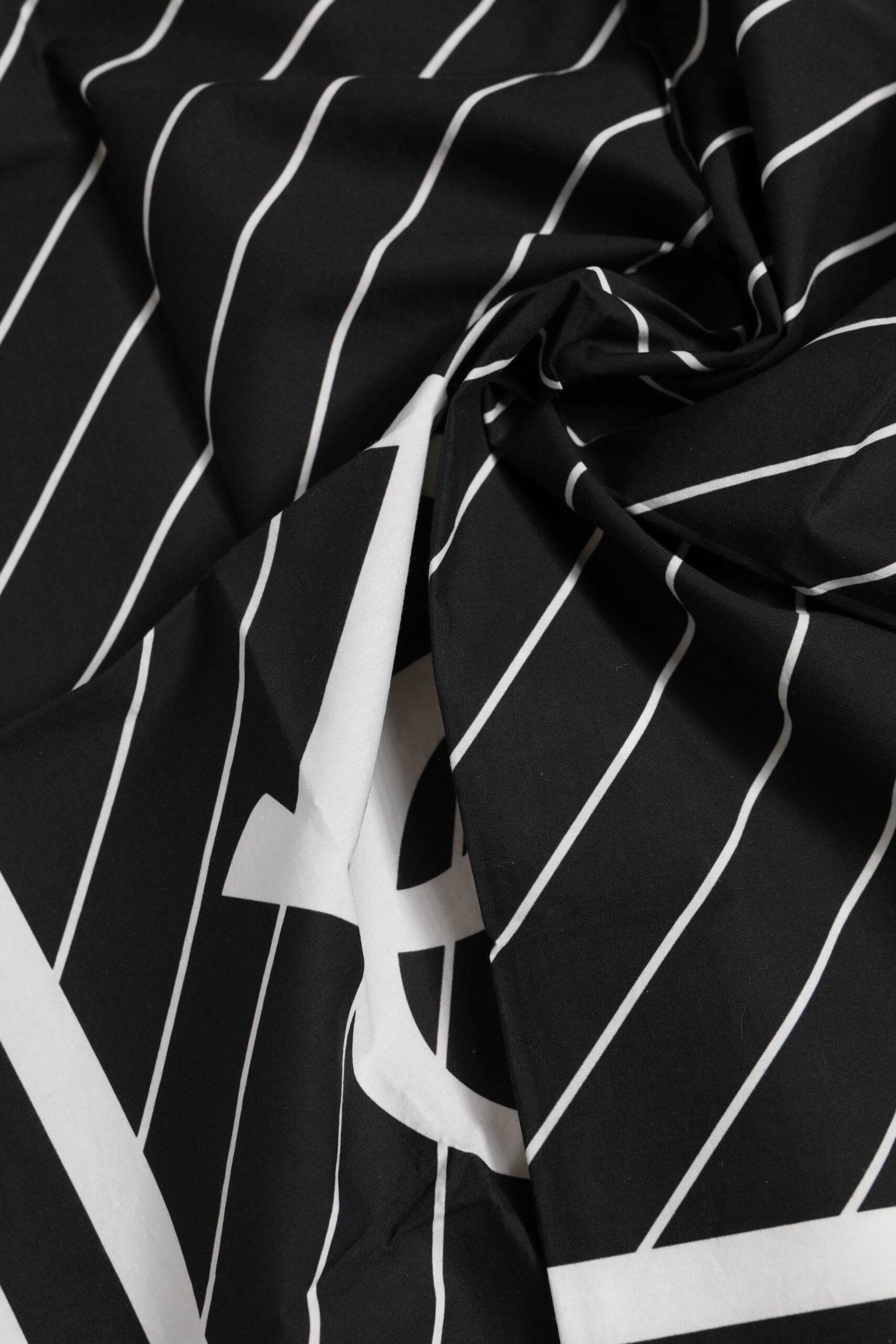 Dolce & Gabbana Black White DG Logo Square Men Foulard Scarf - Hilstor