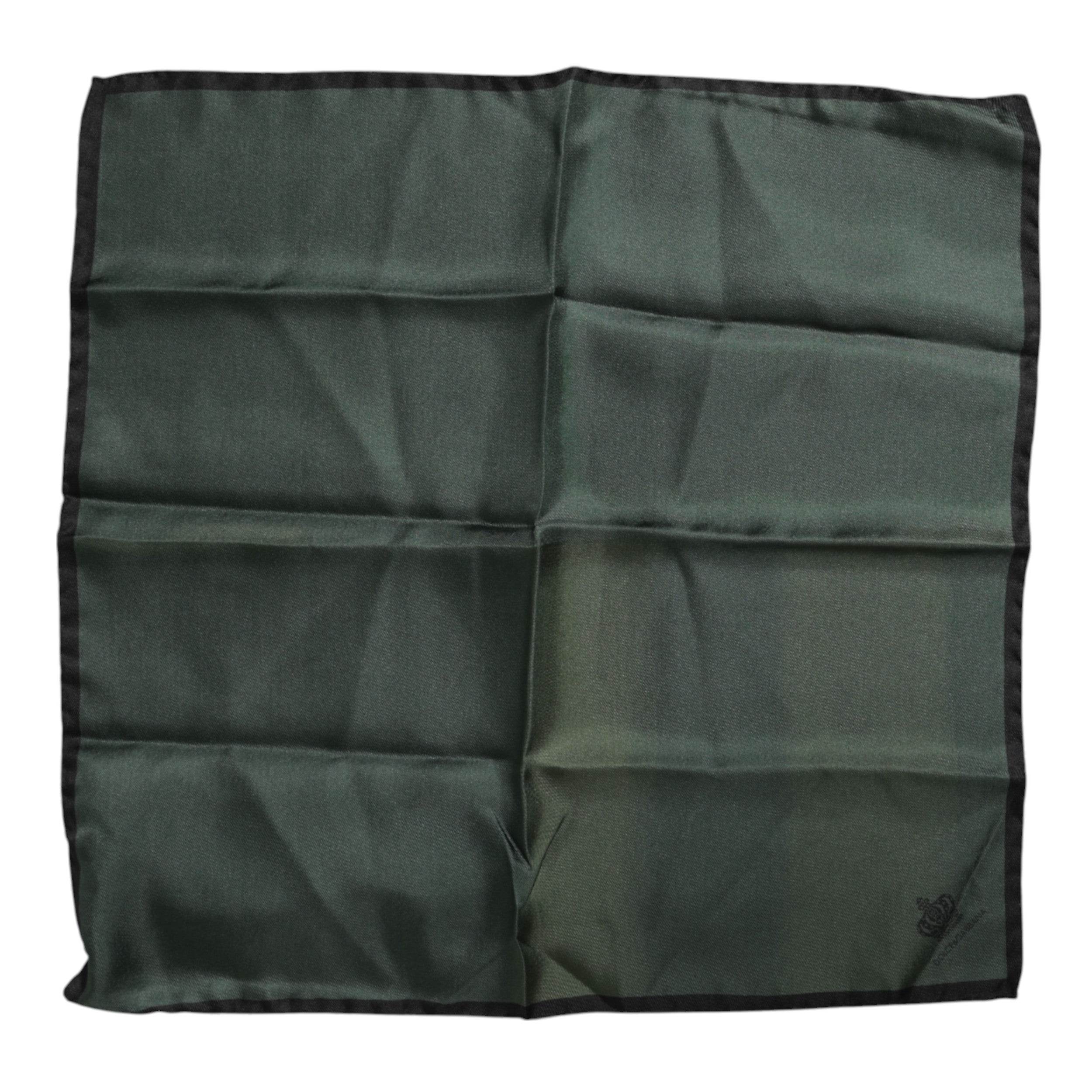 Dolce & Gabbana Green DG Crown Silk Square Men Foulard Scarf - Hilstor