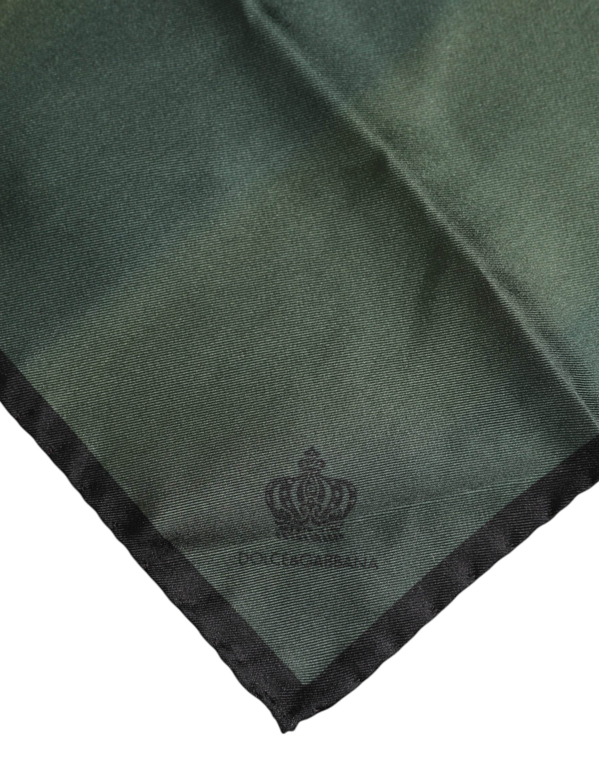Dolce & Gabbana Green DG Crown Silk Square Men Foulard Scarf - Hilstor