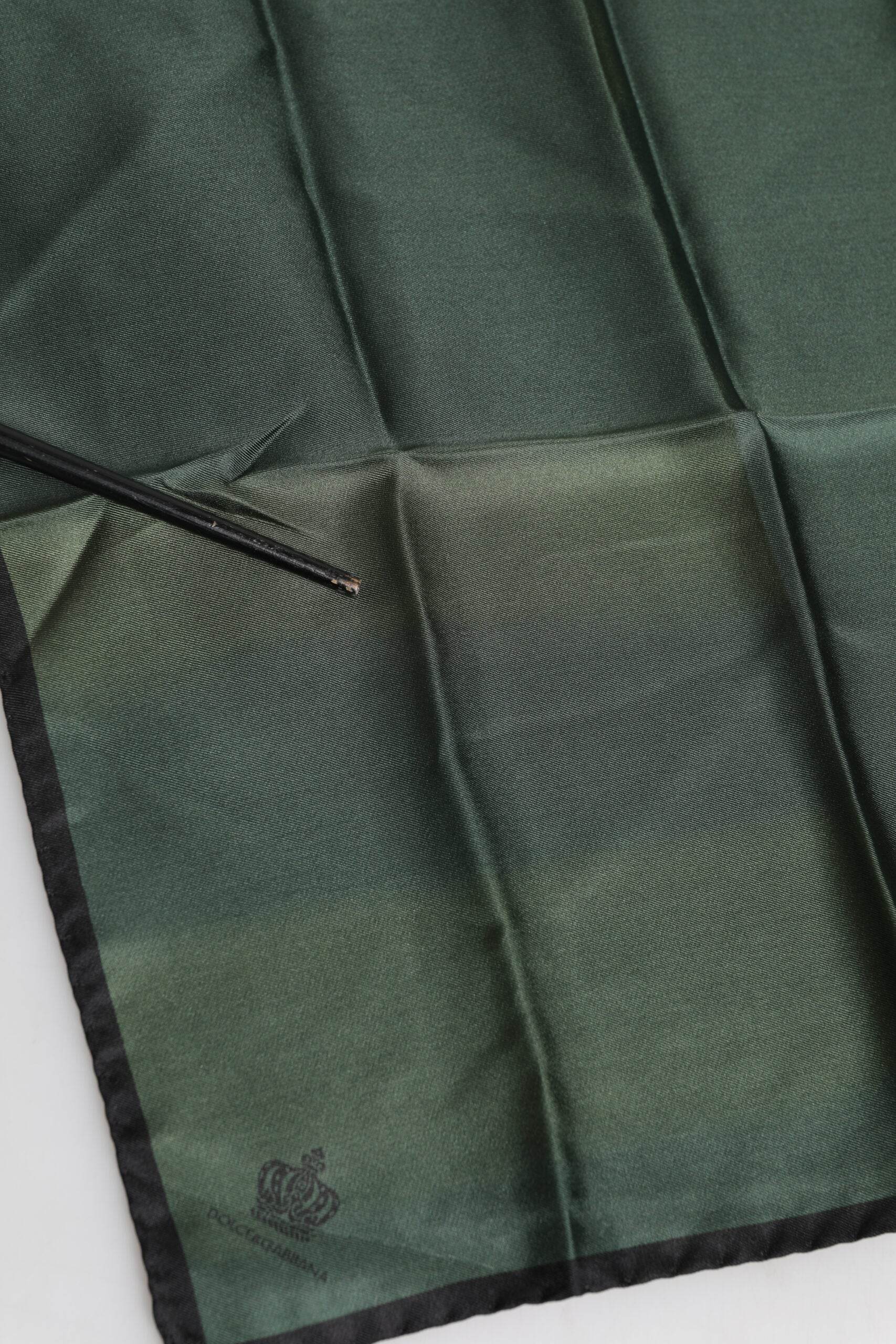 Dolce & Gabbana Green DG Crown Silk Square Men Foulard Scarf - Hilstor