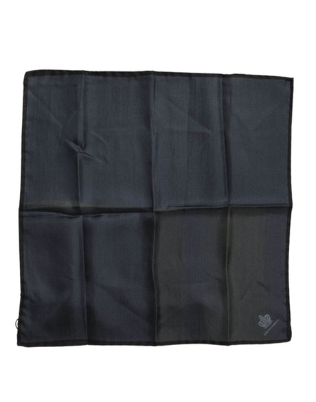 Dolce & Gabbana Blue DG Crown Silk Square Men Foulard Scarf - Hilstor