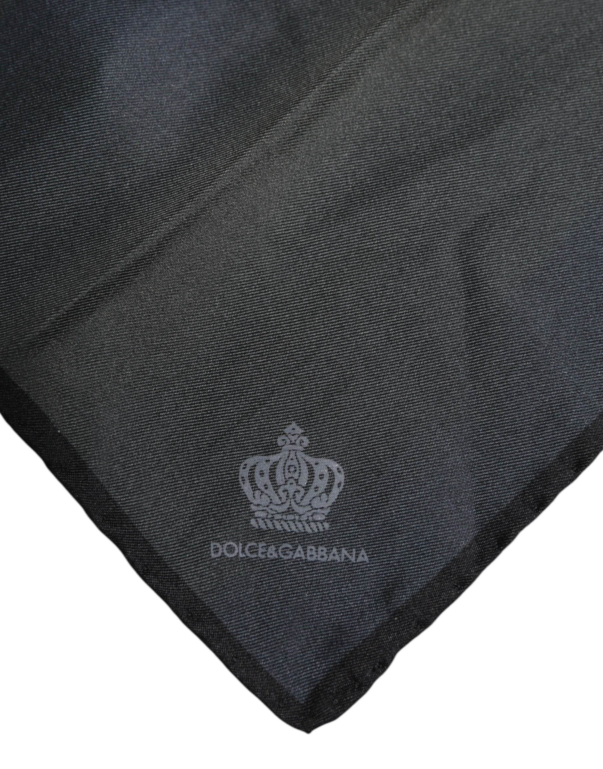 Dolce & Gabbana Blue DG Crown Silk Square Men Foulard Scarf - Hilstor