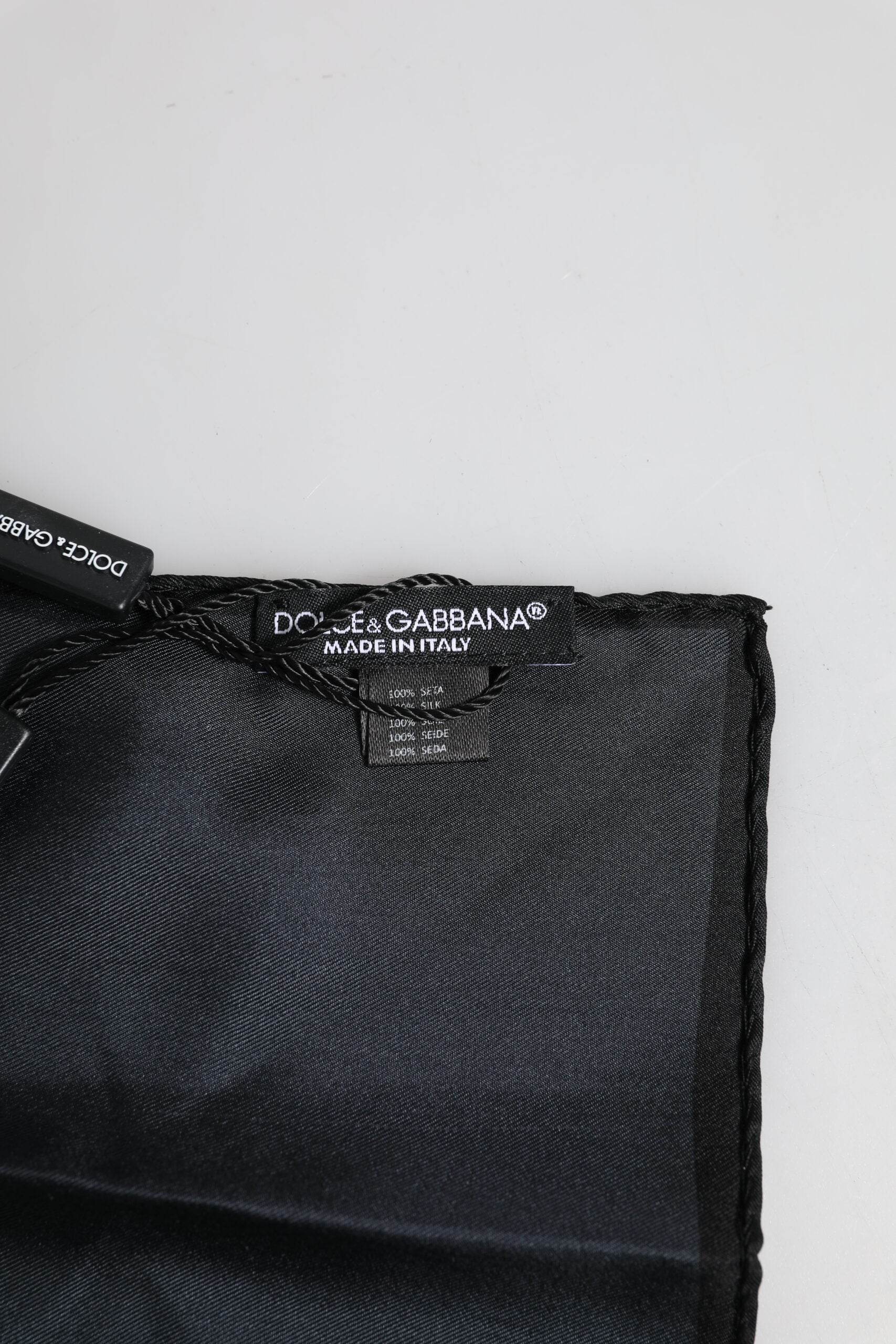 Dolce & Gabbana Blue DG Crown Silk Square Men Foulard Scarf - Hilstor