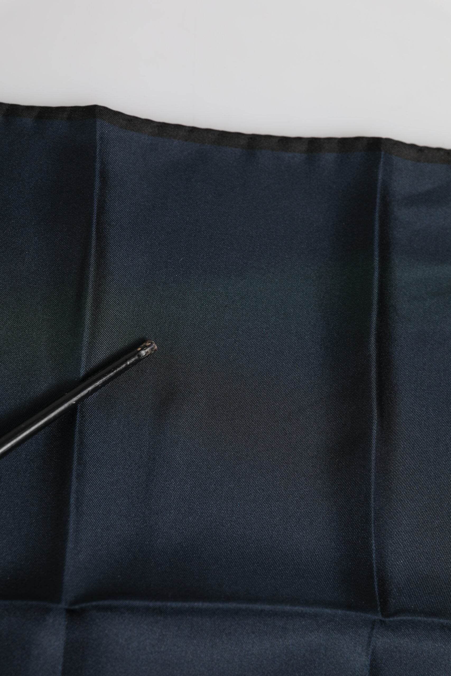 Dolce & Gabbana Blue DG Crown Silk Square Men Foulard Scarf - Hilstor