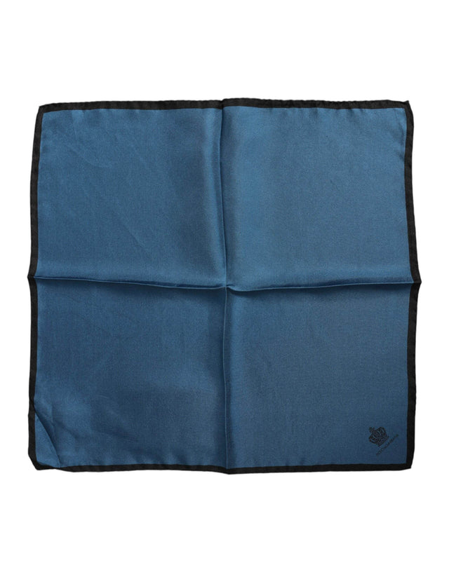 Dolce & Gabbana Blue DG Crown Silk Square Men Foulard Scarf - Hilstor