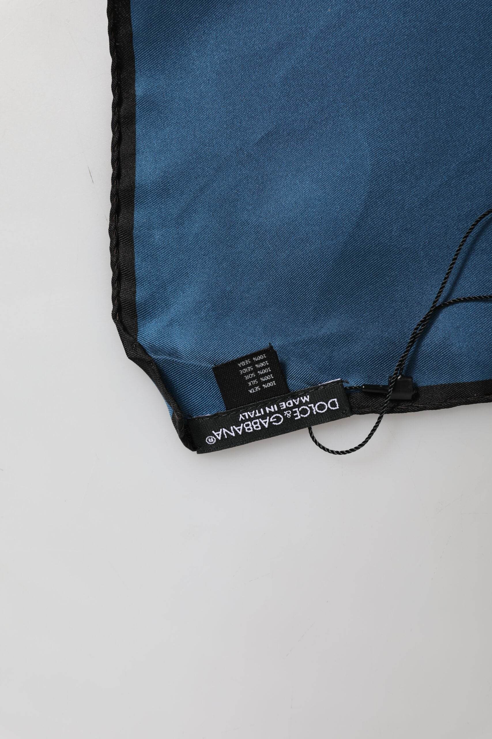 Dolce & Gabbana Blue DG Crown Silk Square Men Foulard Scarf - Hilstor