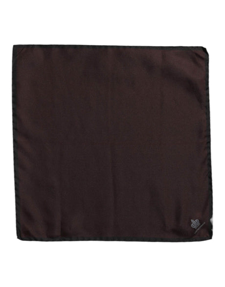 Dolce & Gabbana Brown DG Crown Silk Square Men Foulard Scarf - Hilstor