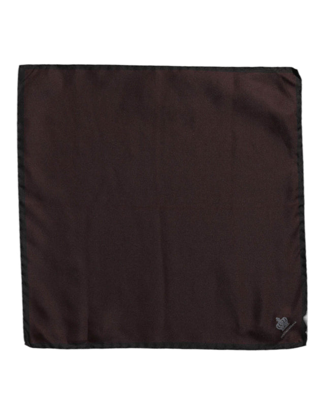 Dolce & Gabbana Brown DG Crown Silk Square Men Foulard Scarf - Hilstor