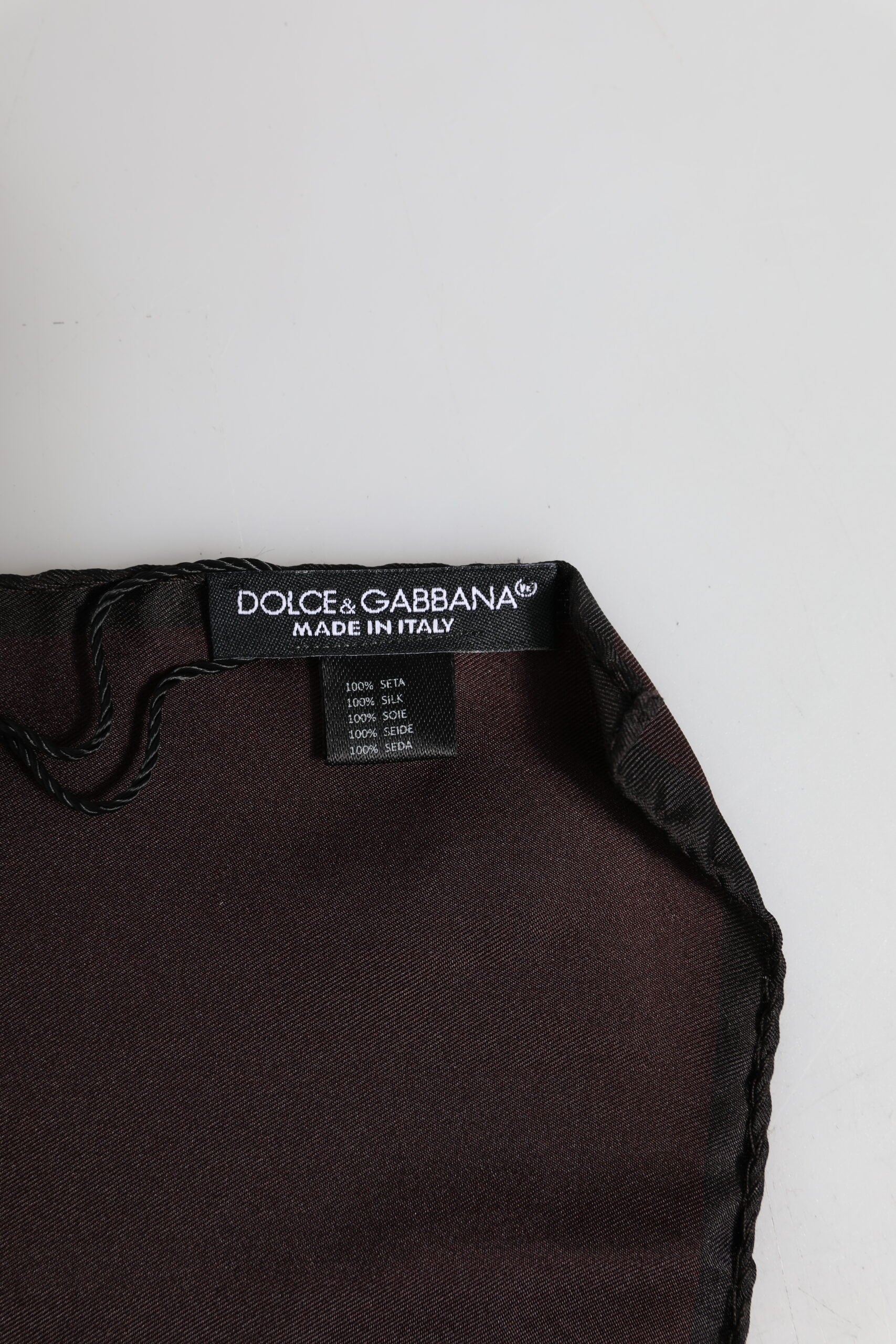 Dolce &amp; Gabbana Brun DG Crown Silk Square Herre Foulard Tørklæde