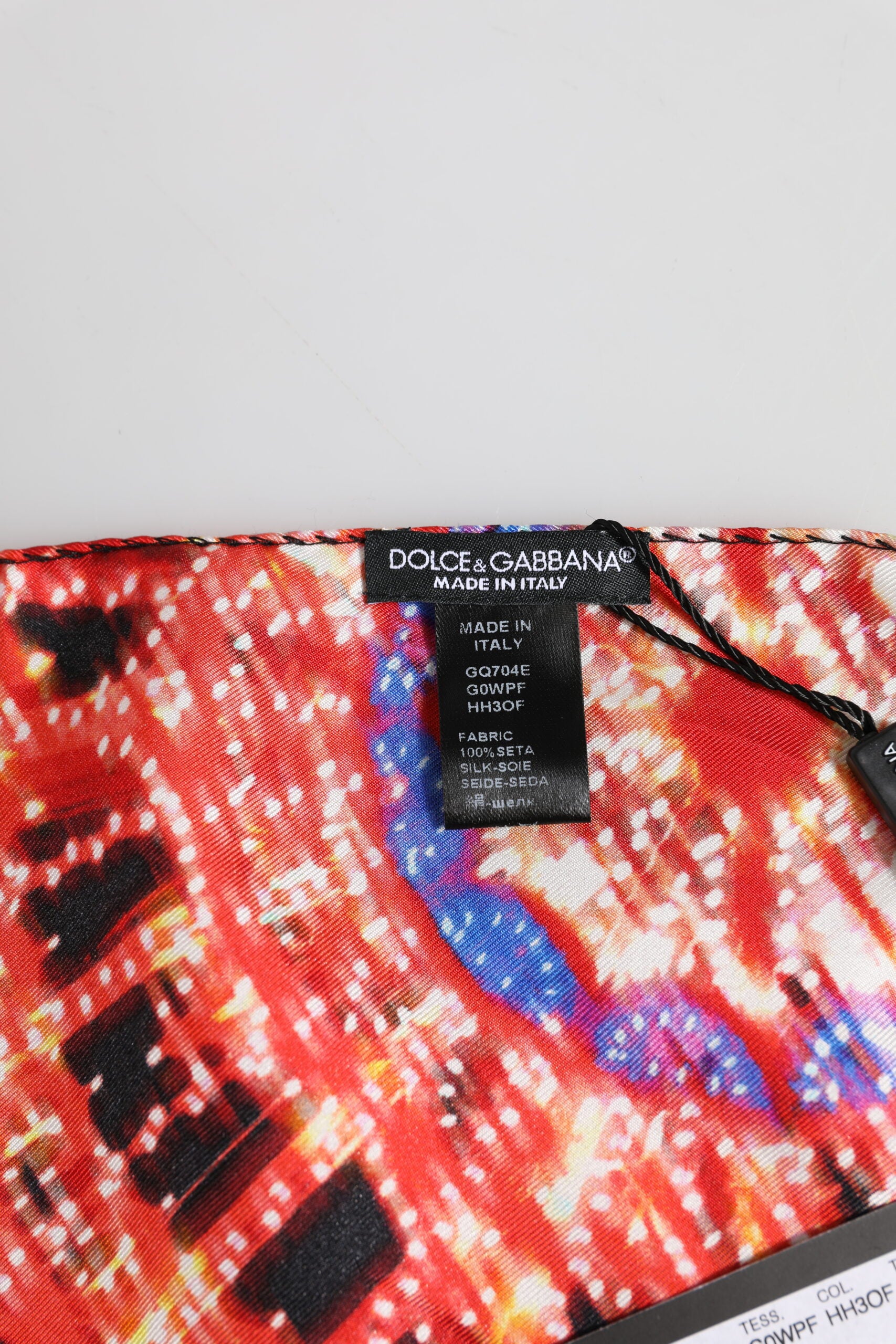 Dolce &amp; Gabbana Sort Flerfarvet Print Firkantet Foulard Halstørklæde