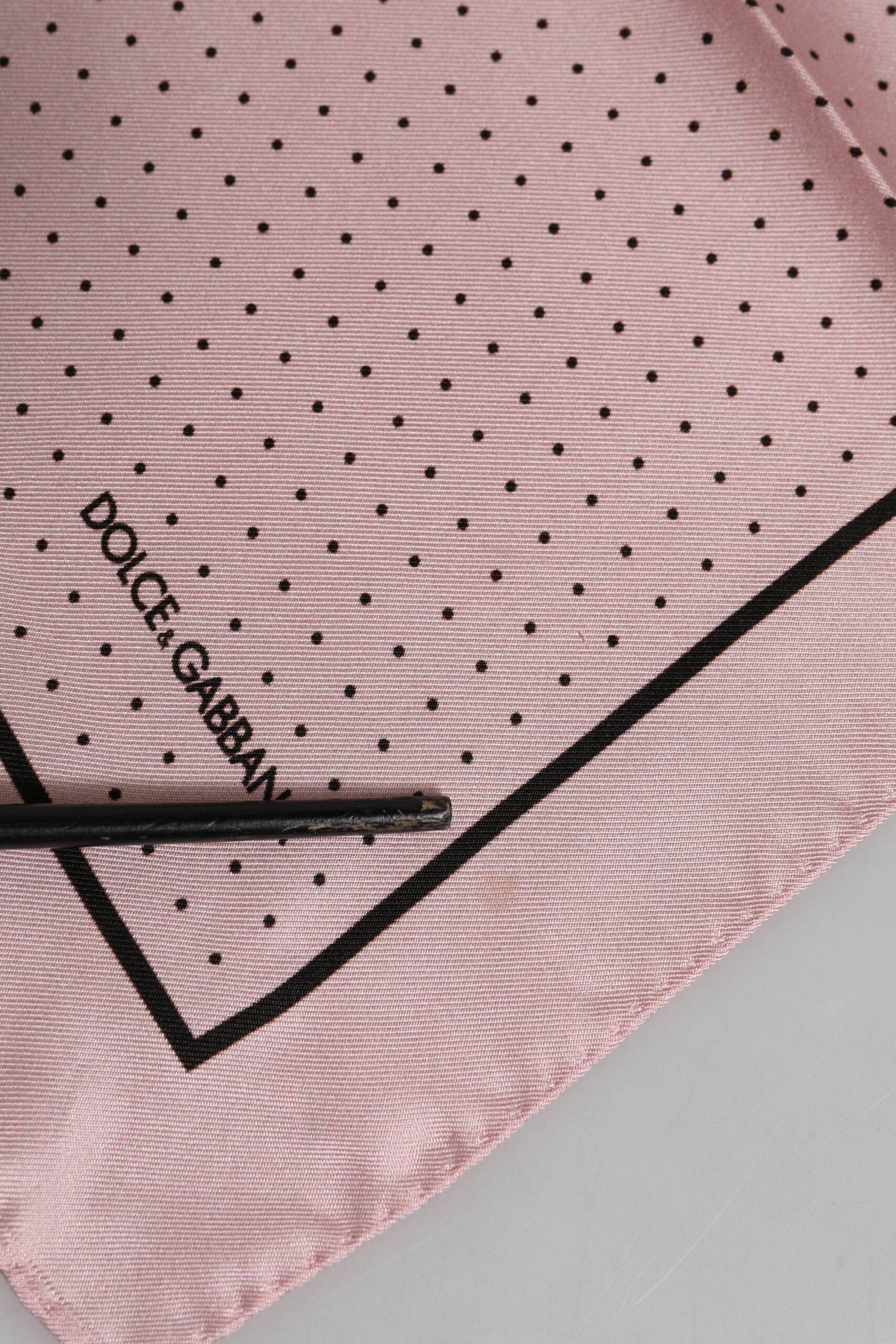 Dolce & Gabbana Beige Dotted Silk Square Men Foulard Scarf - Hilstor