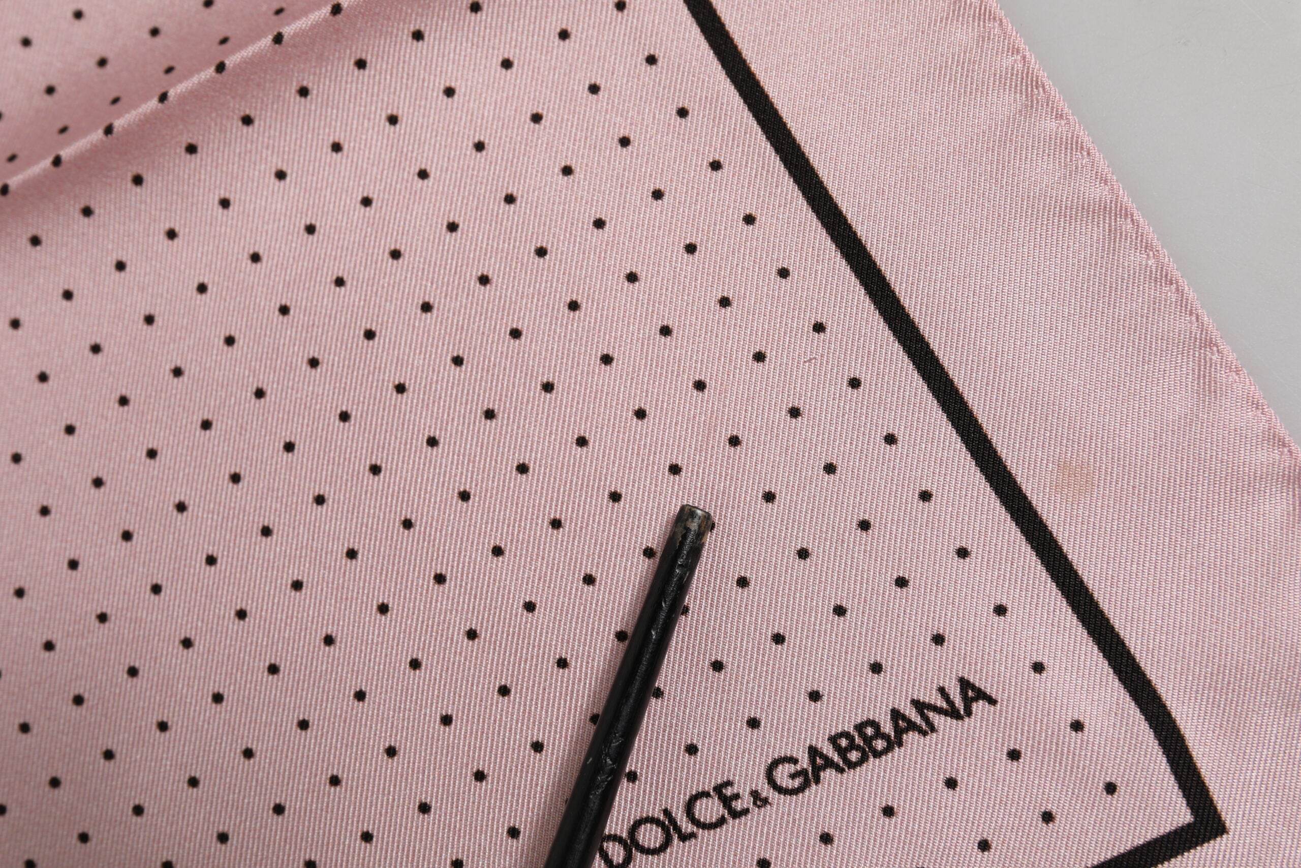 Dolce & Gabbana Beige Dotted Silk Square Men Foulard Scarf - Hilstor