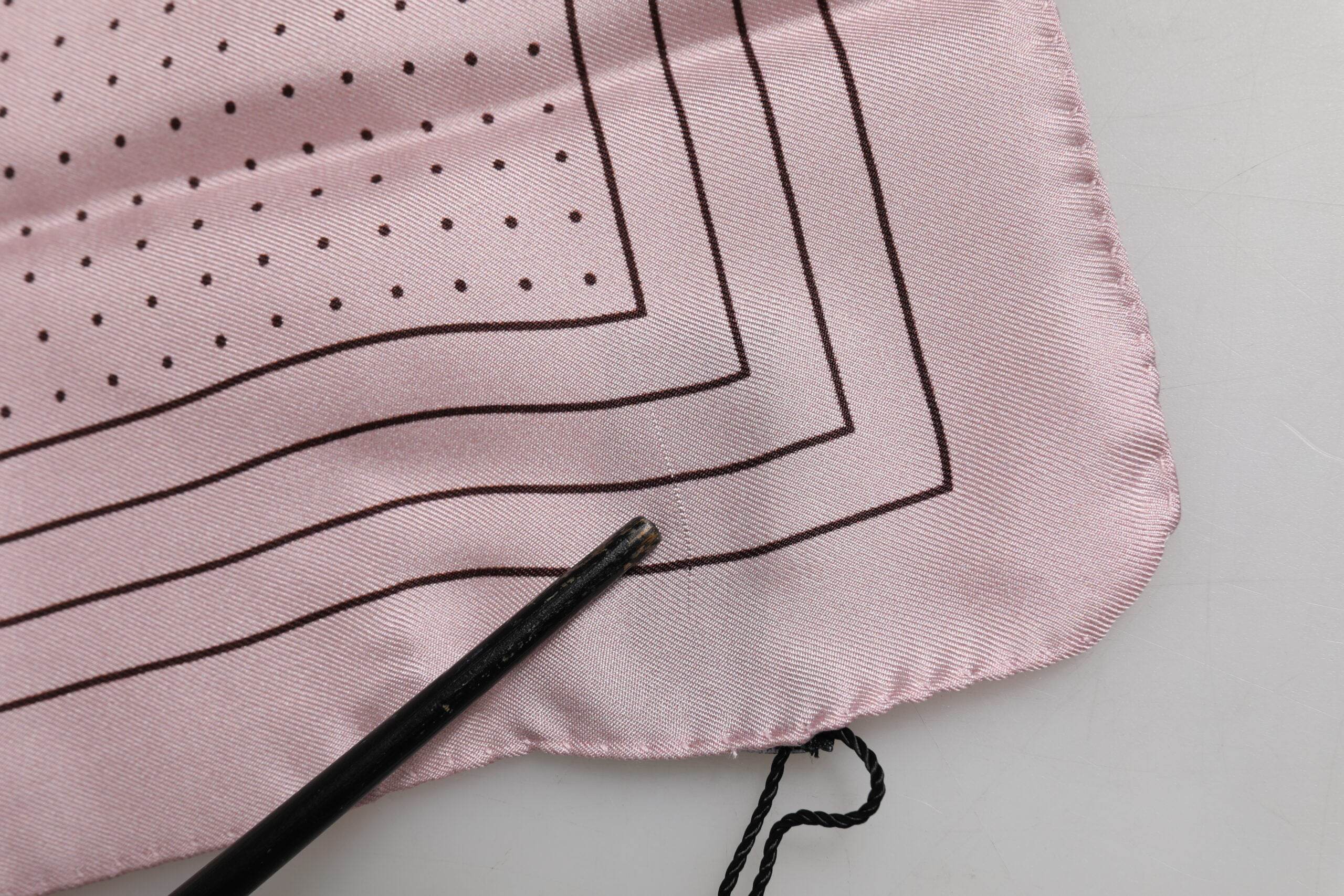 Dolce & Gabbana Beige Dotted Silk Square Men Foulard Scarf - Hilstor