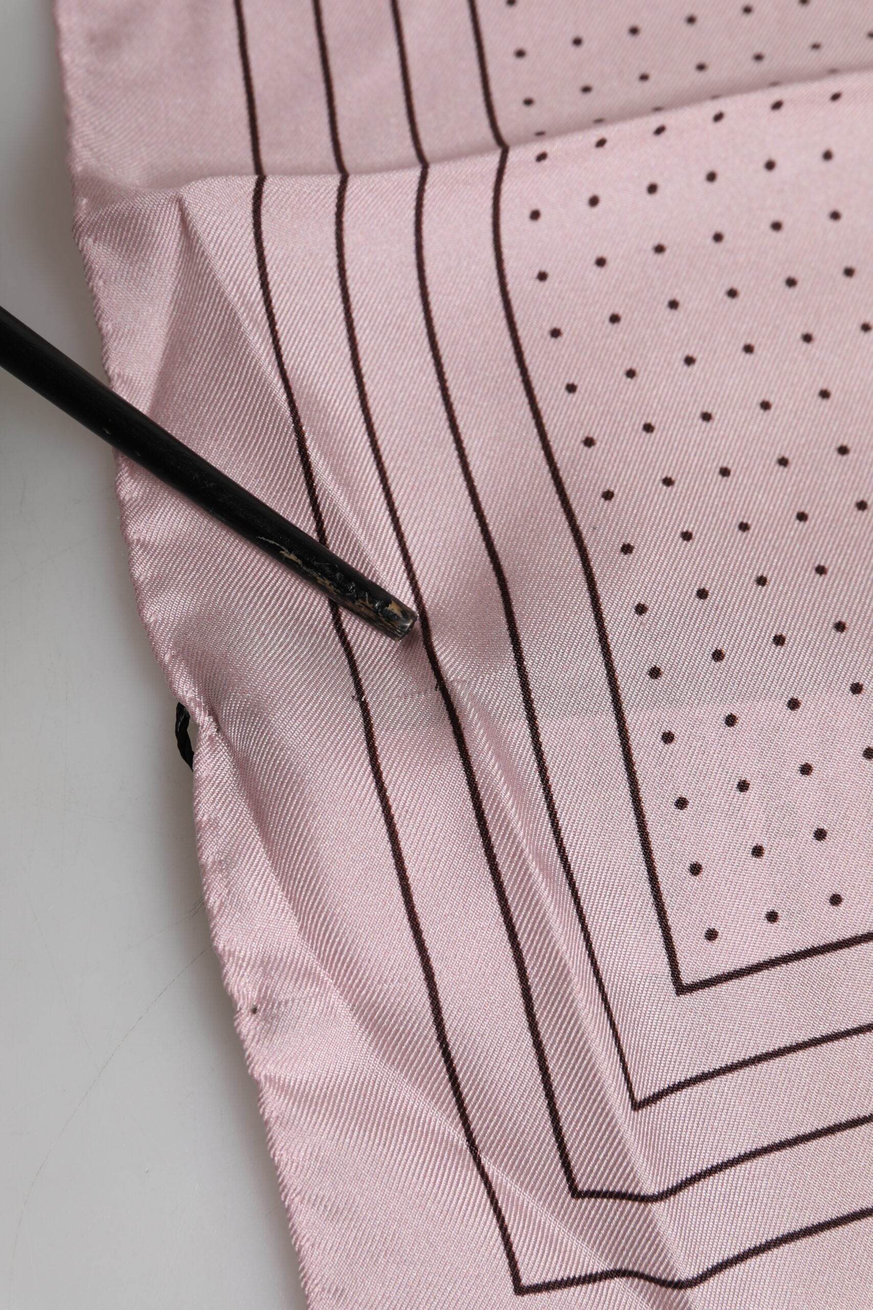 Dolce & Gabbana Beige Dotted Silk Square Men Foulard Scarf - Hilstor