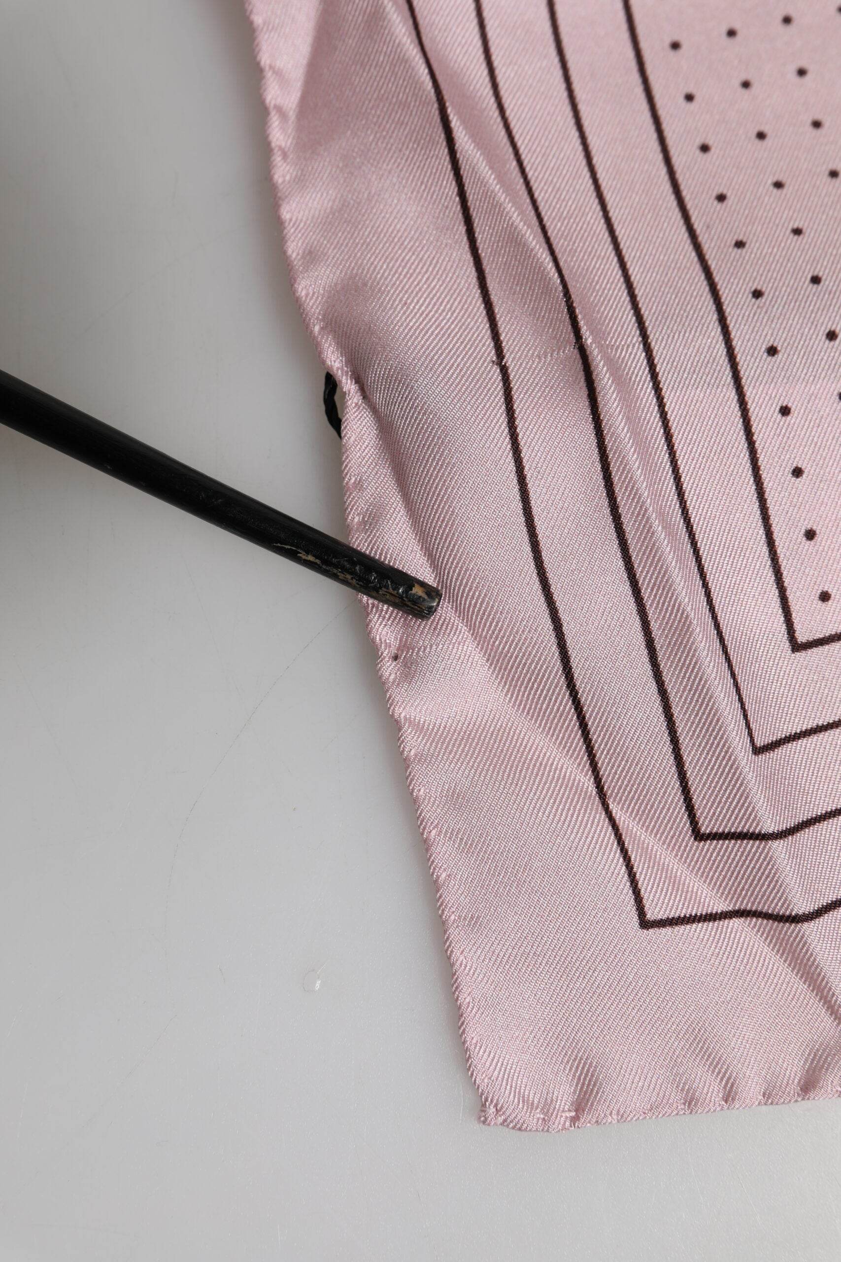 Dolce & Gabbana Beige Dotted Silk Square Men Foulard Scarf - Hilstor