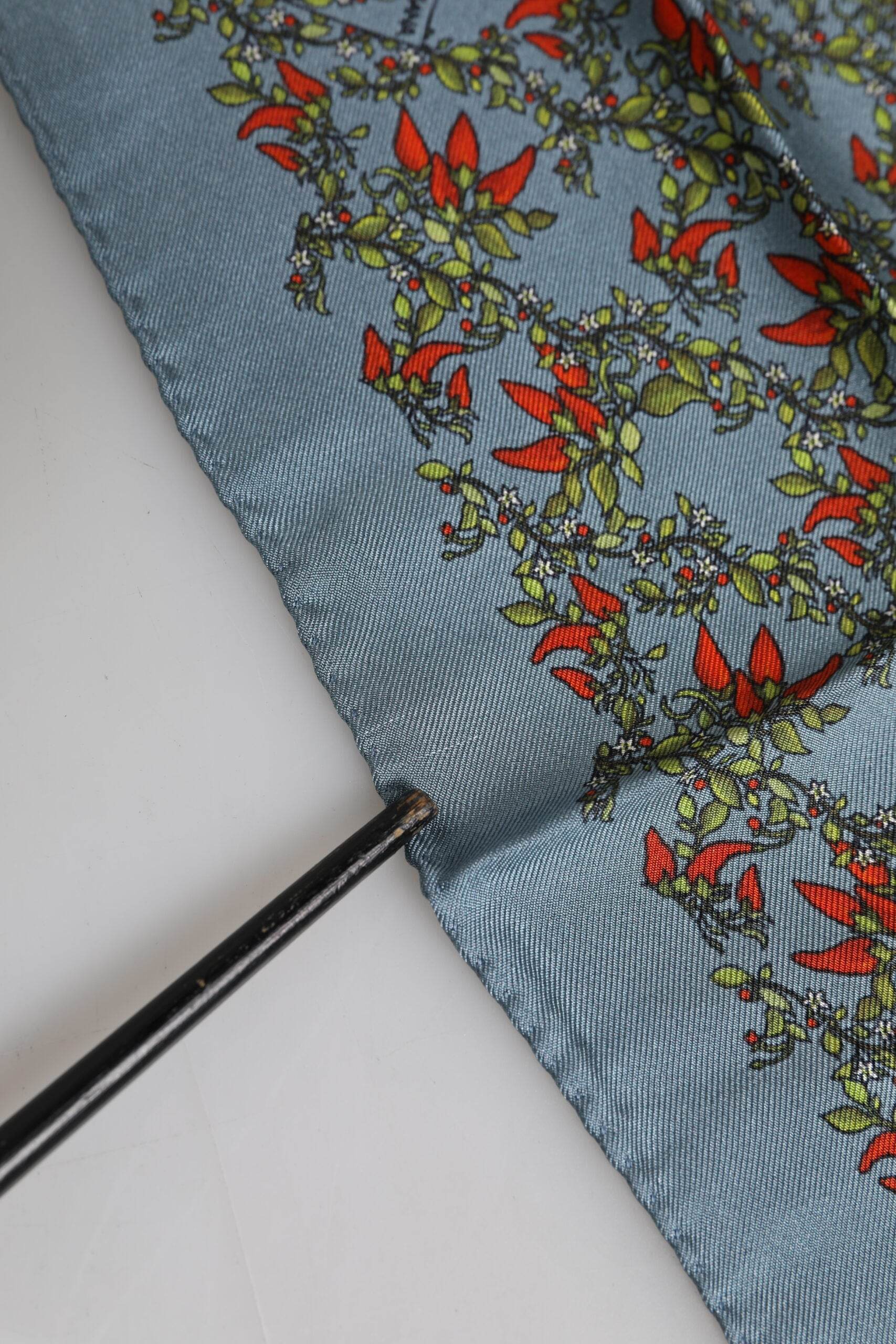 Dolce & Gabbana Gray Chilis Silk Square Men Foulard Scarf - Hilstor