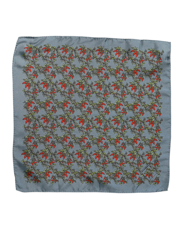 Dolce & Gabbana Gray Chilis Silk Square Men Foulard Scarf - Hilstor
