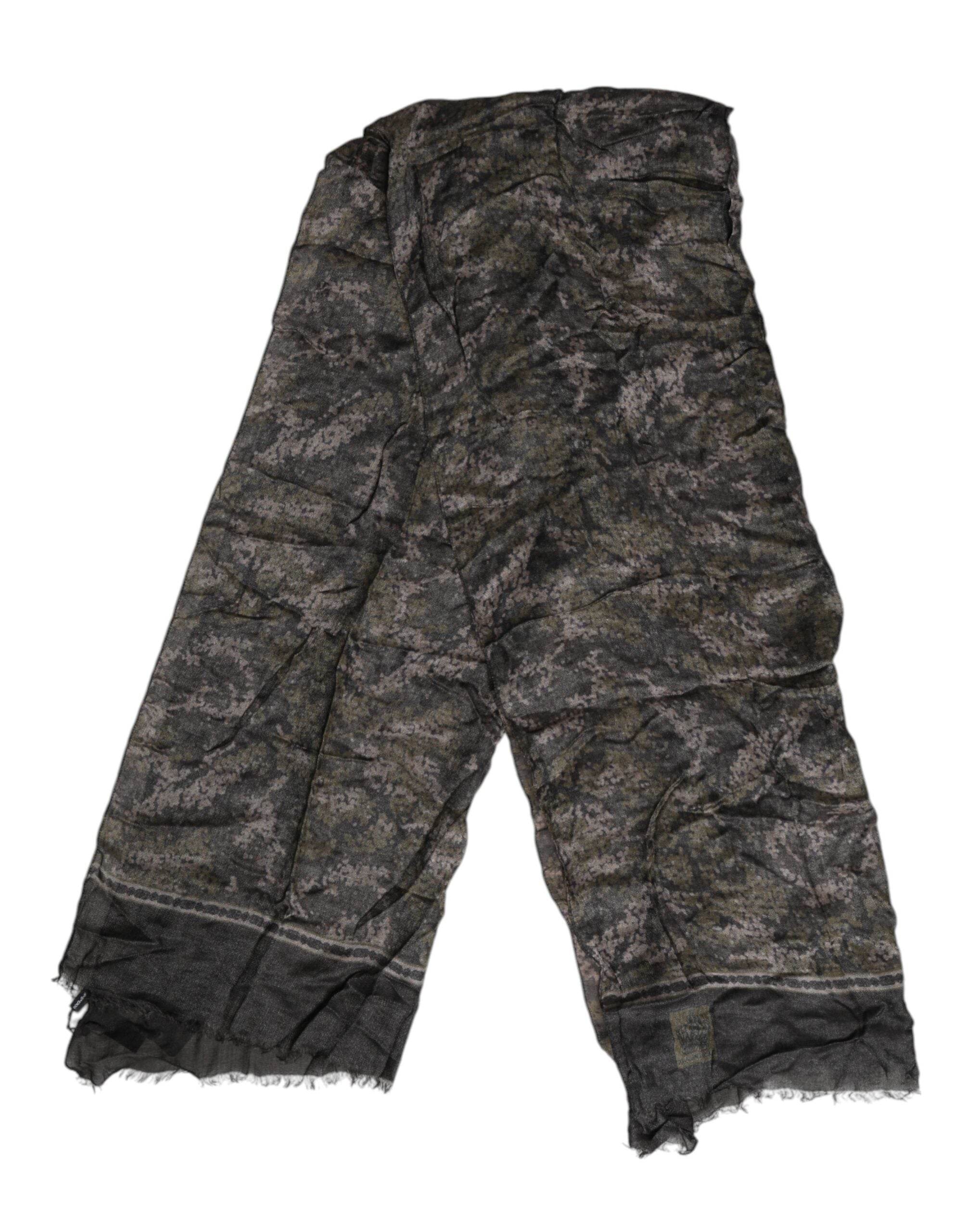Dolce & Gabbana Camouflage Neck Warmer Wrap Foulard Scarf - Hilstor