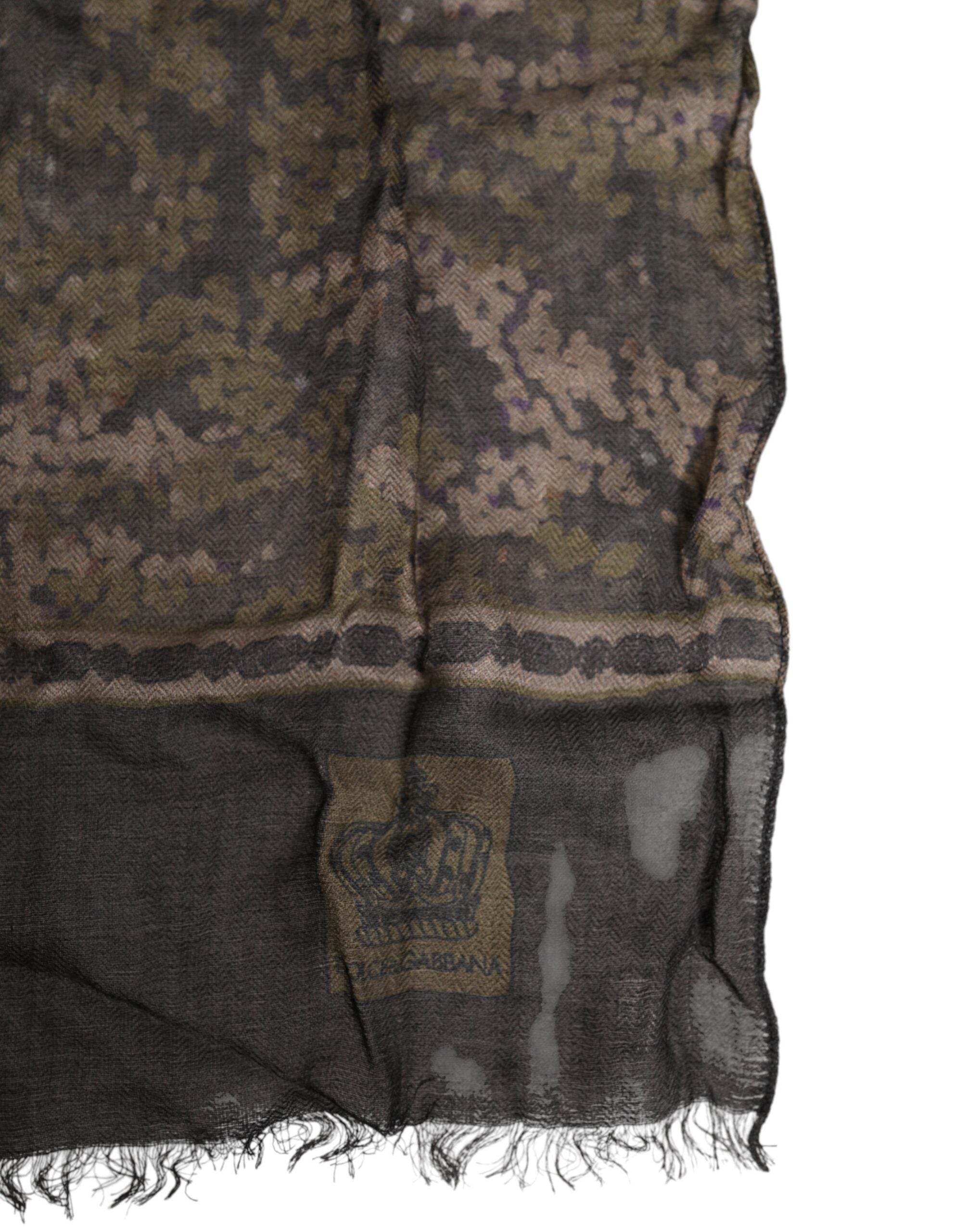 Dolce & Gabbana Camouflage Neck Warmer Wrap Foulard Scarf - Hilstor