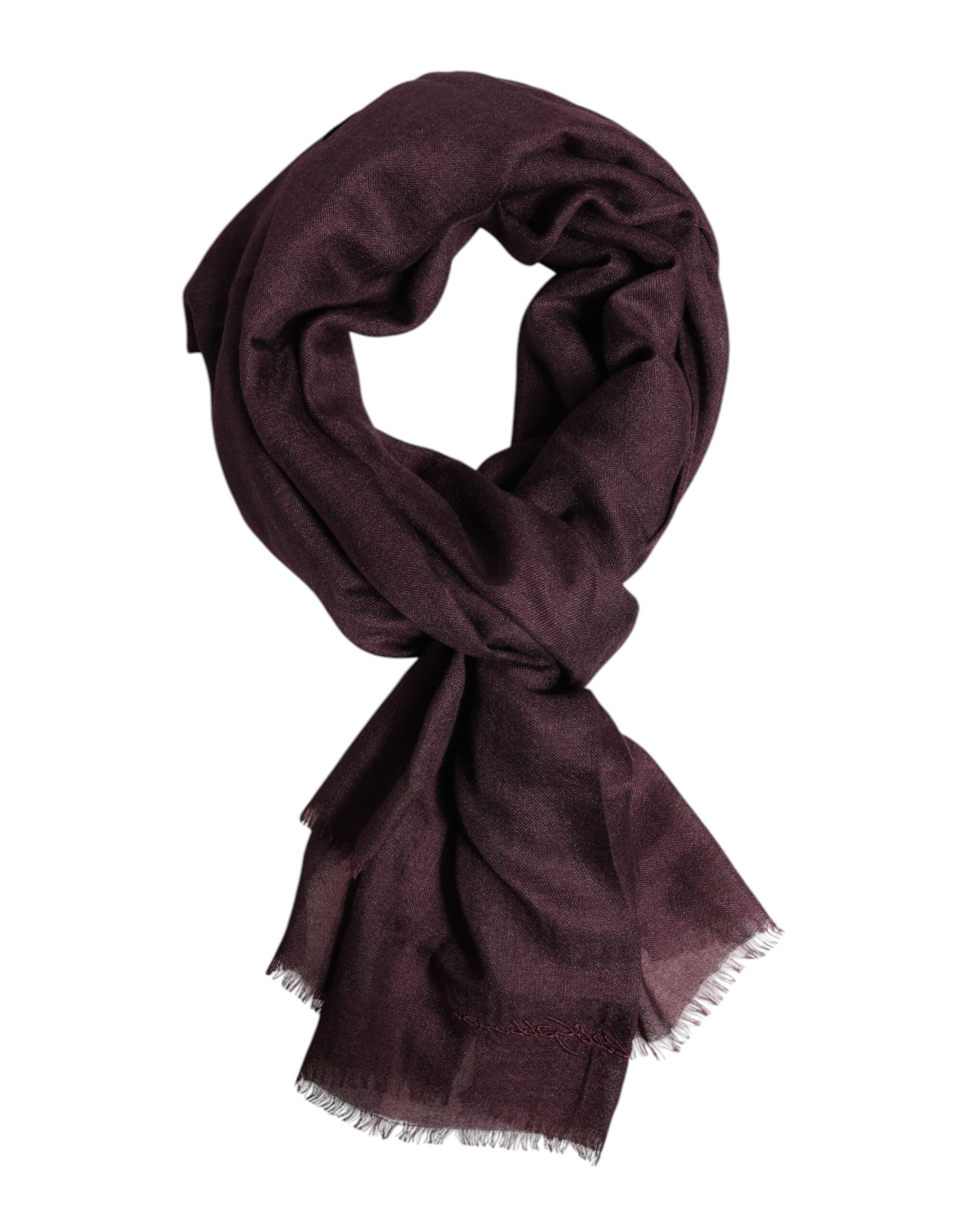 Dolce &amp; Gabbana Maroon Cashmere Halsvarmer Wrap Sjal Tørklæde