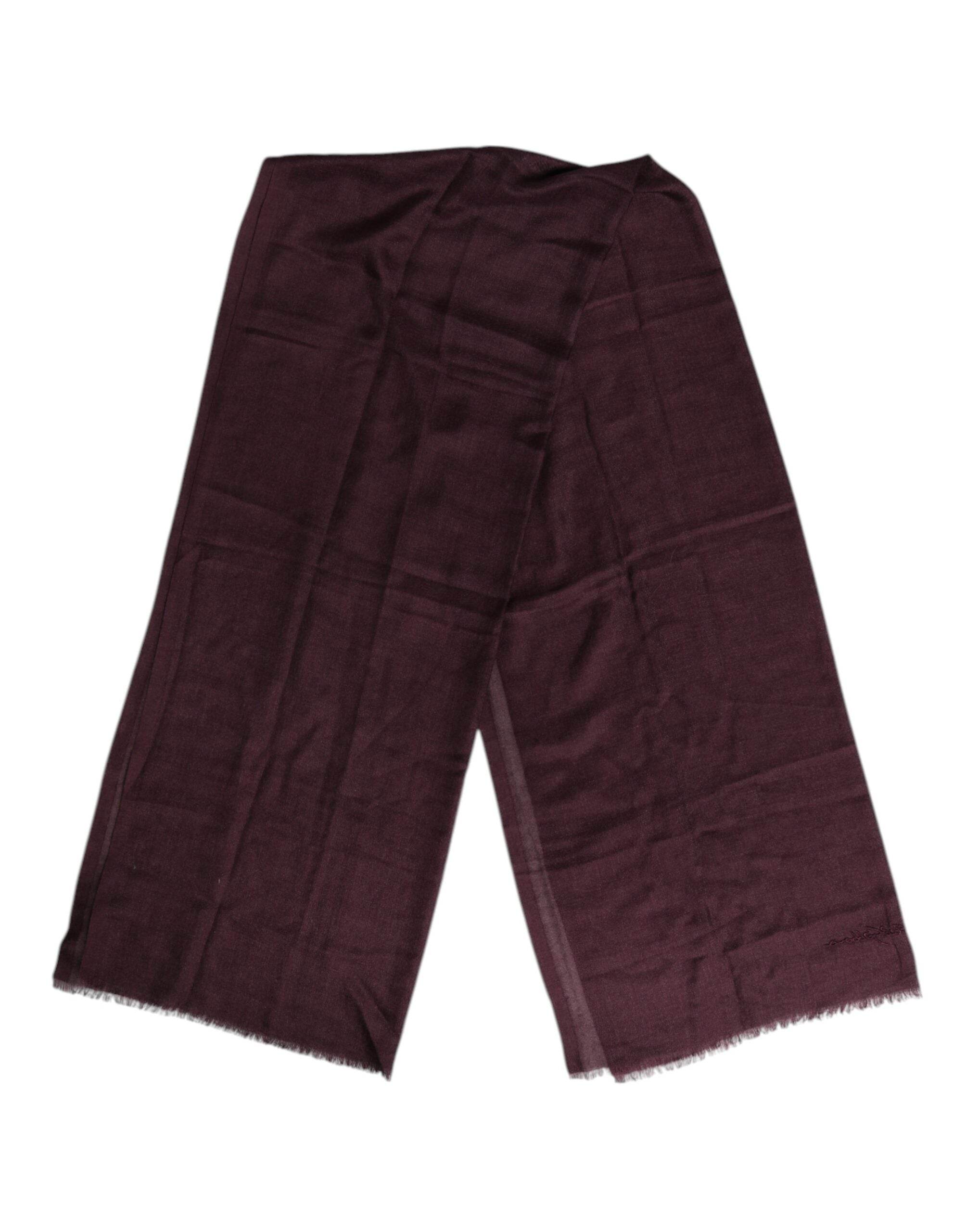 Dolce & Gabbana Maroon Cashmere Neck Warmer Wrap Shawl Scarf - Hilstor