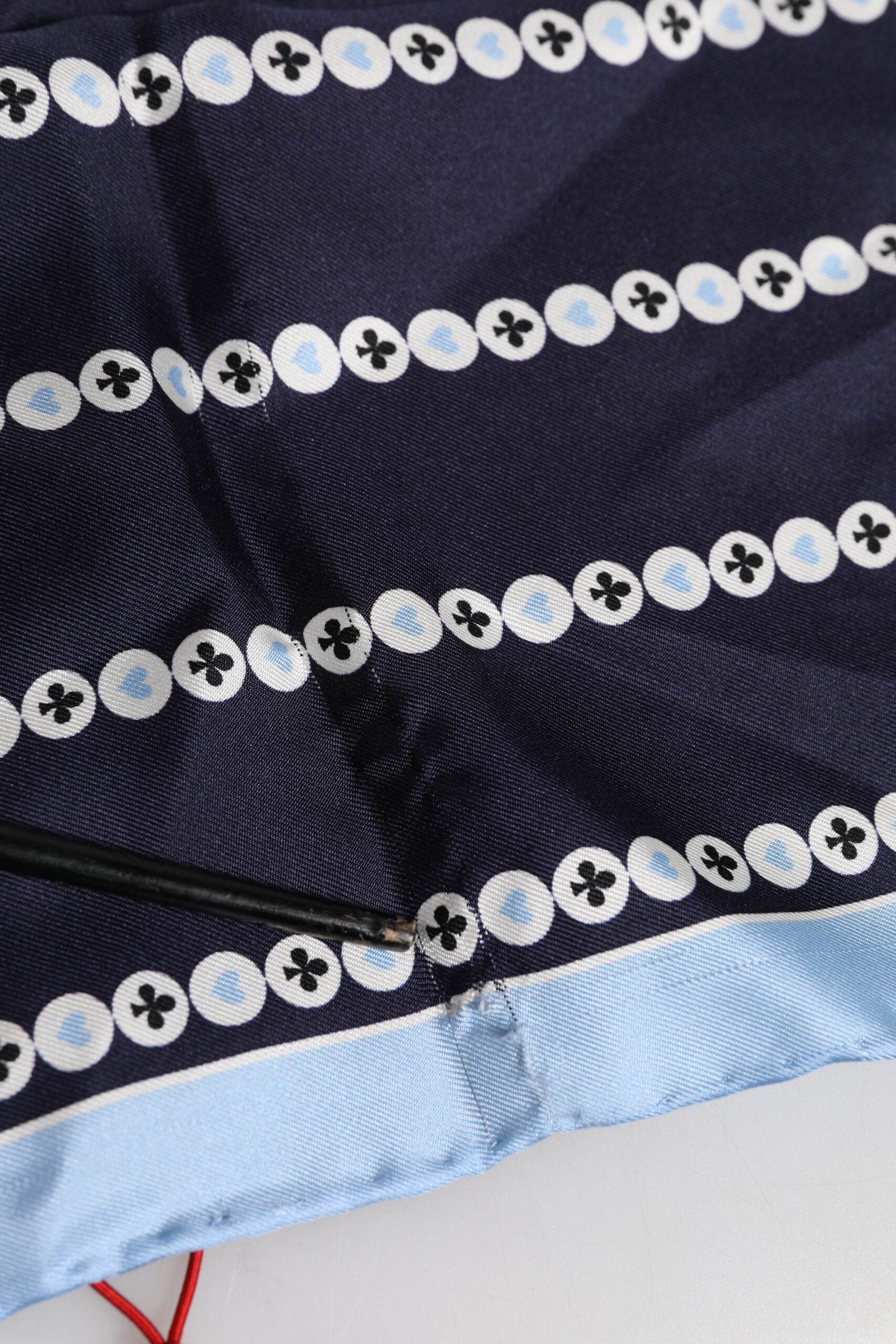 Dolce & Gabbana Blue Printed Silk Square Men Foulard Scarf - Hilstor