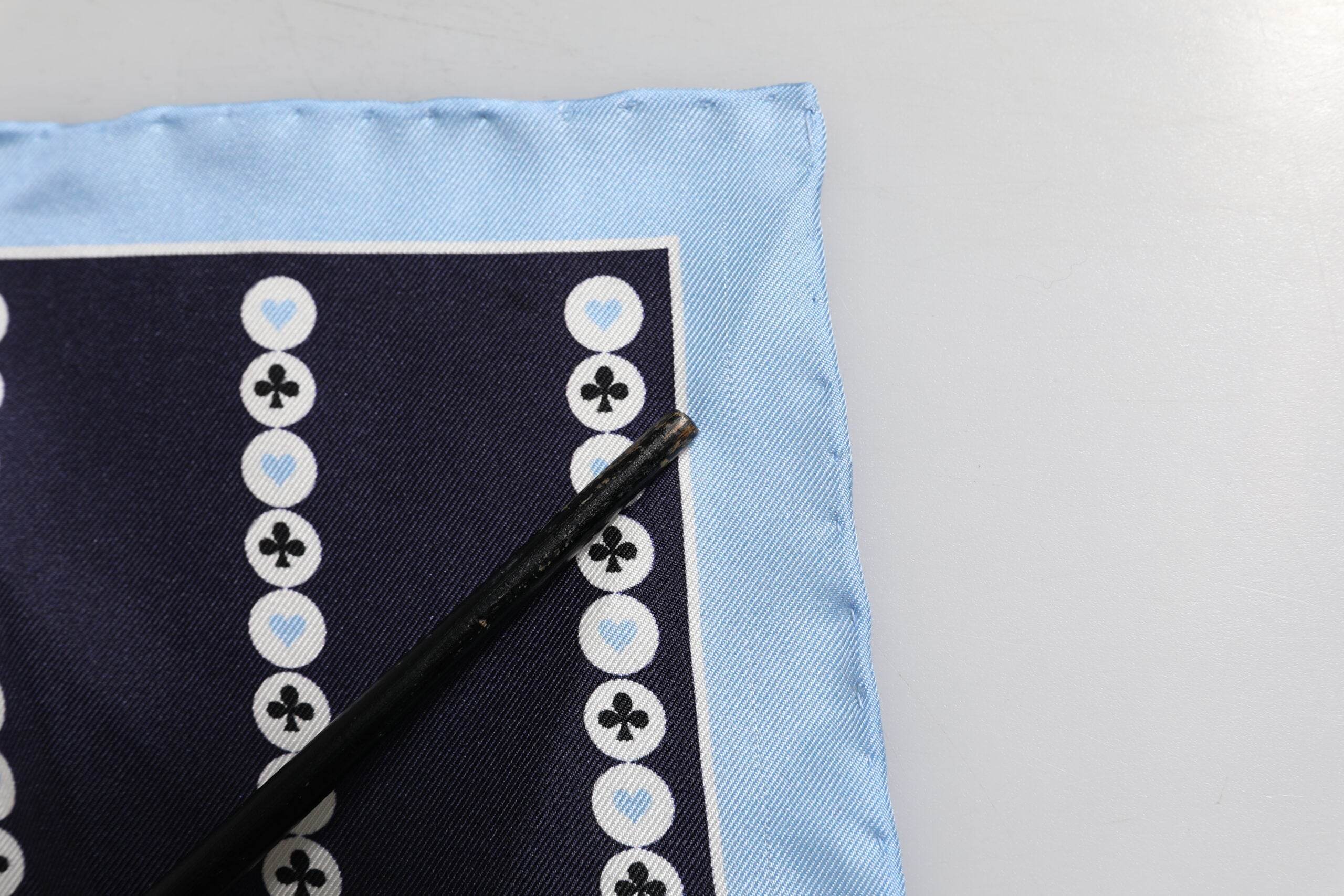 Dolce & Gabbana Blue Printed Silk Square Men Foulard Scarf - Hilstor