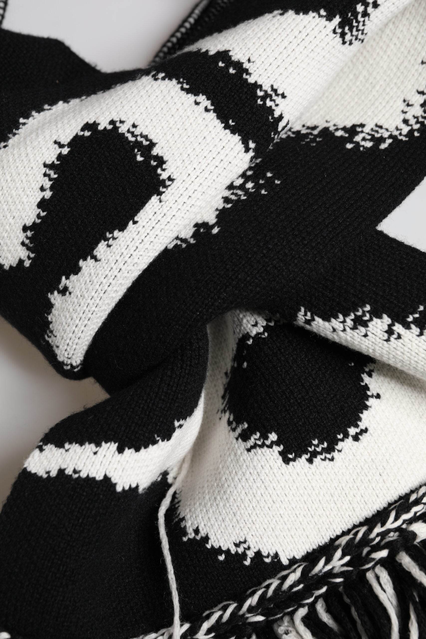 Dolce & Gabbana Black Logo Neck Warmer Wrap Men Shawl Scarf - Hilstor