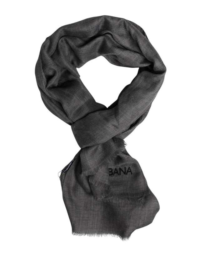 Dolce & Gabbana Gray Logo Print Neck Warmer Wrap Shawl Scarf - Hilstor