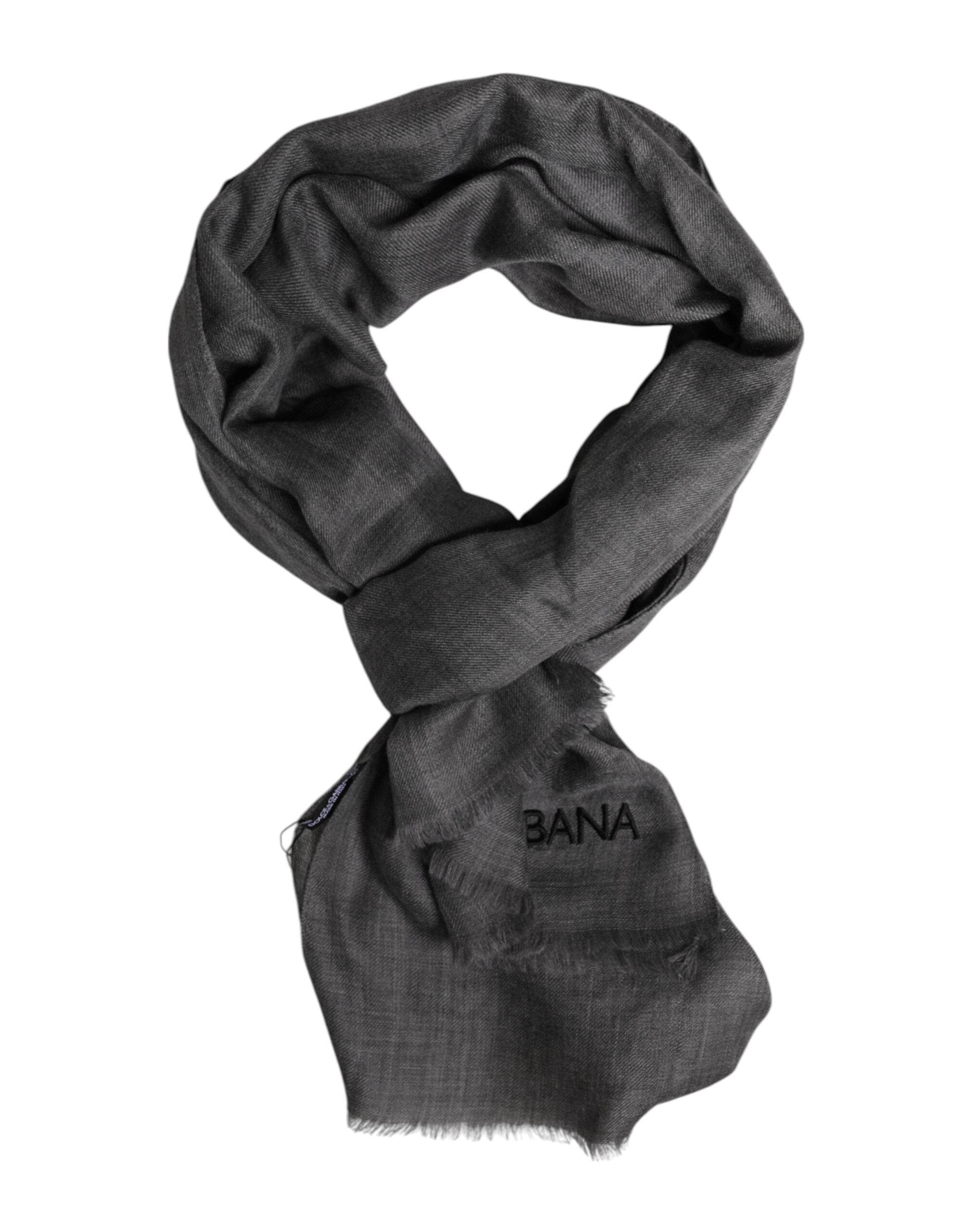 Dolce & Gabbana Gray Logo Print Neck Warmer Wrap Shawl Scarf - Hilstor