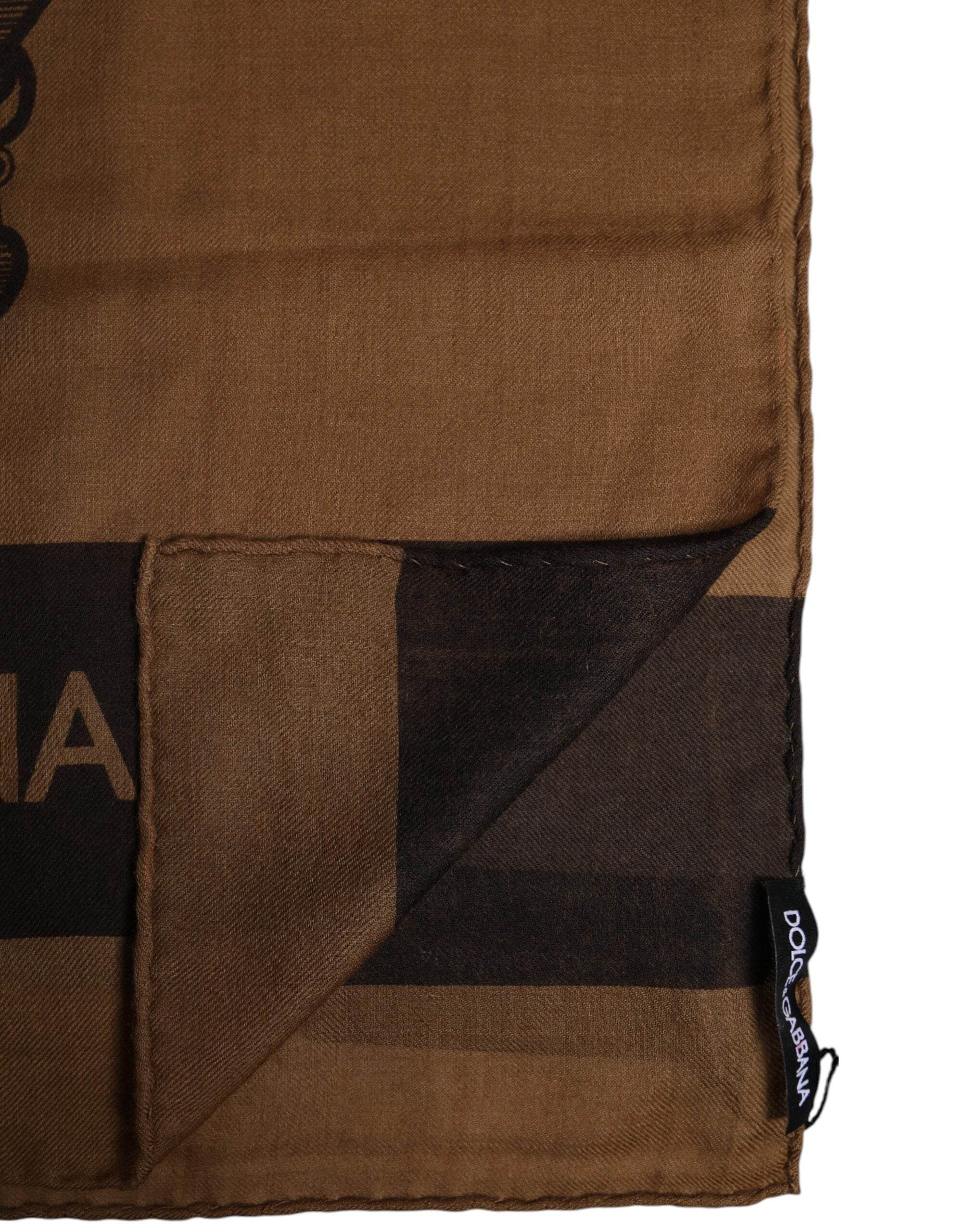 Dolce & Gabbana Brown DG Crown Neck Warmer Men Foulard Scarf - Hilstor