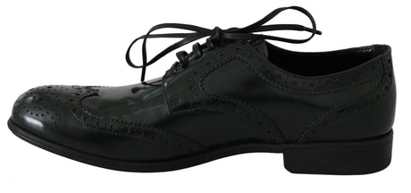 Dolce & Gabbana Elegant Green Brogues Oxford Wingtip Flats - Hilstor