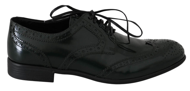 Dolce & Gabbana Elegant Green Brogues Oxford Wingtip Flats - Hilstor