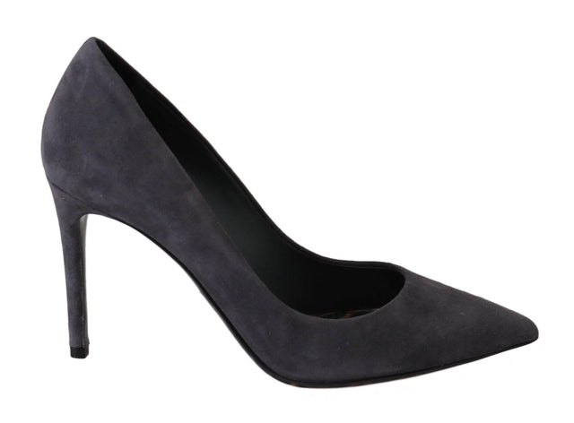 Dolce & Gabbana Elegant Gray Suede Stiletto Pumps - Hilstor
