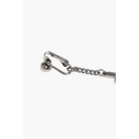 Dsquared² Metal Single Clip-On JESUS Earring with Cross-Shaped Pendant