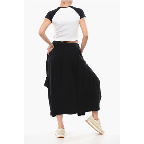 Yohji Yamamoto Fleece Asymmetric Skirt with Pleats