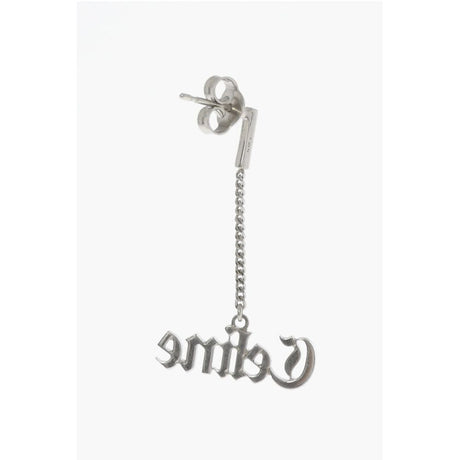 Celine Silver Single Earring with Logo