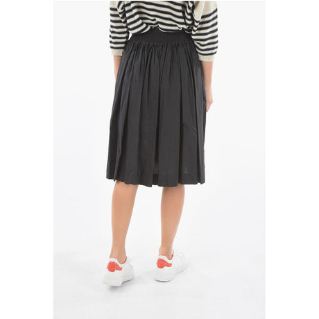 Woolrich Drawstring Waist Popeline Cotton Flared Skirt