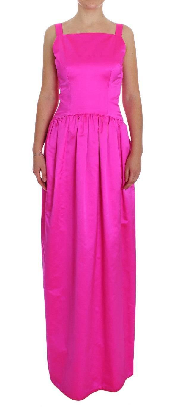 Dolce & Gabbana Elegant Silk Full Length Pink Sheath Dress - Hilstor