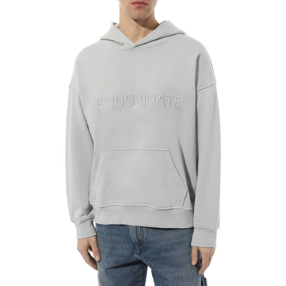 Hinnominate Gray Cotton Men Hoodie - Hilstor