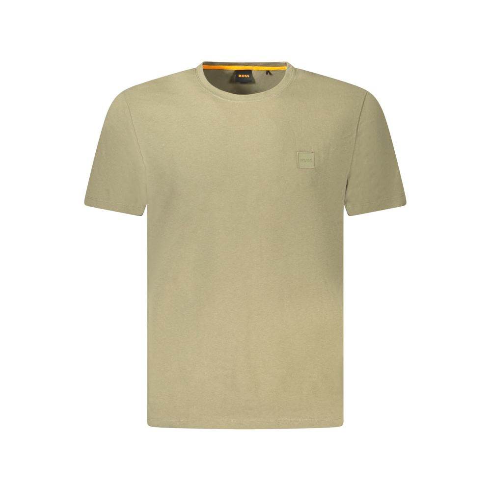 Hugo Boss Green Cotton Men T-Shirt - Hilstor