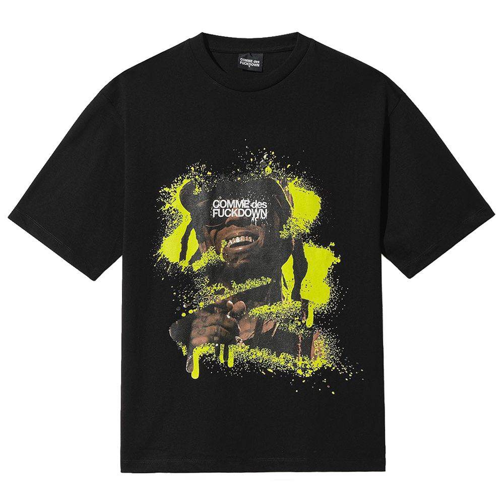 Comme Des Fuckdown Black Cotton T-Shirt - Hilstor